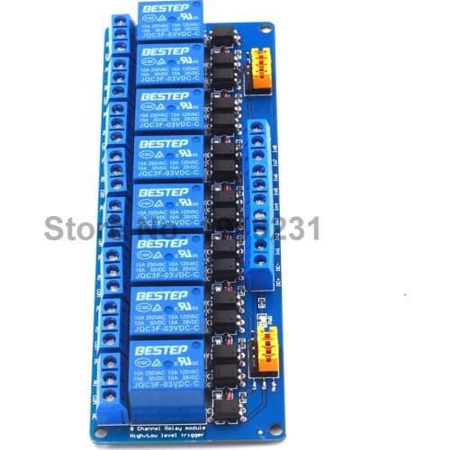 3.3V 8 Channel Relay Module High and low Level Trigger Dual Optocoupler Isolation 3.3V Relay Module