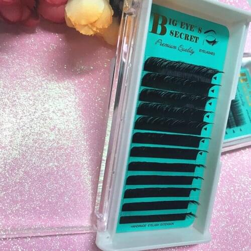 12Rows/Tray Individual Eyelash Extensions Hot Selling Silk Black Fake False Eyelashes Curl Fine Individual Lashes Extension
