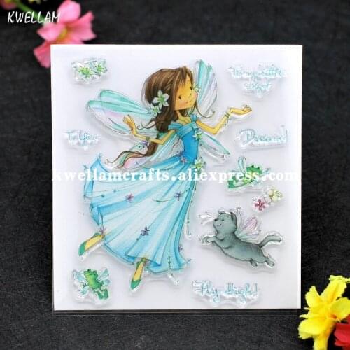 To my little angle Dream Fly High Scrapbook DIY photo cards account rubber stamp clear stamp transparent stamp 10x11cm 7060924