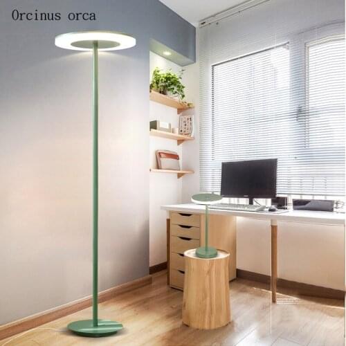 Nordic modern minimalist LED color floor lamp living room sofa bedroom study American creative personality vertical floor lamp