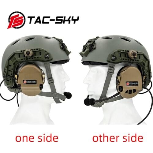TAC-SKY Tactical Helmet Holder ARC Track Noise Reduction Pickup SORDIN Silicone Earmuffs Hunting Shooting Sordin Headphones DE