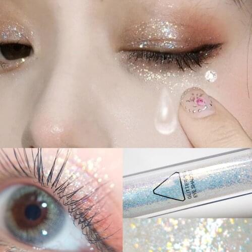 1pcs Diamond Glitter Eyeshadow Women Makeup Nude Shimmer Liquid Eye Shadow Mineral Pigment Long-Lasting Cosmetics