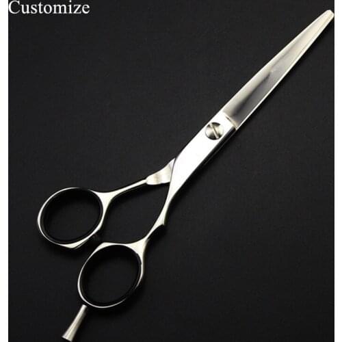 Customize logo japan 440c 5.5&6&6.5'' cut hair salon scissors cutting barber makas scissor Thinning shears hairdressing scissors