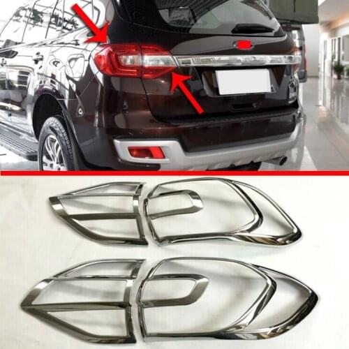 For Ford Everest 2016 2017 2018 ABS Chrome Tail Light Rear Back Frame Lamp Cover molding