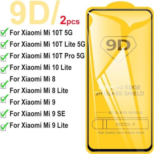 2Pcs Glass For Xiaomi Mi 10T Lite Mi 10T Pro 10T 5G 10 Lite Mi 9 8 SE 9 Lite A3 A2 Tempered Glass For Xiaomi Mi CC9 5X 6X Film