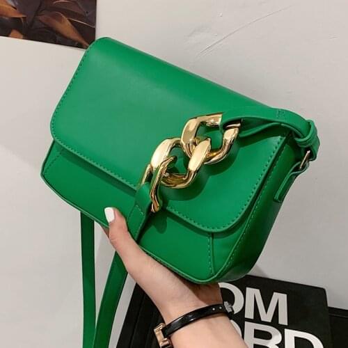 Thick Chain Design Small PU Leather Flap Crossbody Shoulder Bags For Women 2021 Fashion Ladies Travel Handbags Purse