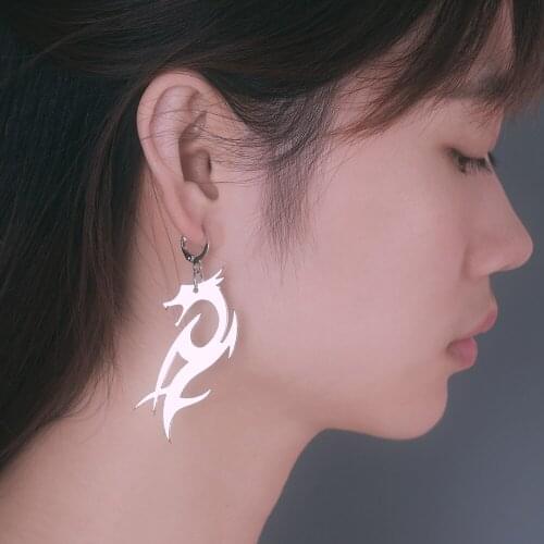 2021 Darts Icon Flower Acrylic Hoop Earrings Women Men Harajuku Hip Hop Rock Punk Dazzling Earrings Cool Gifts Trendy Jewelry