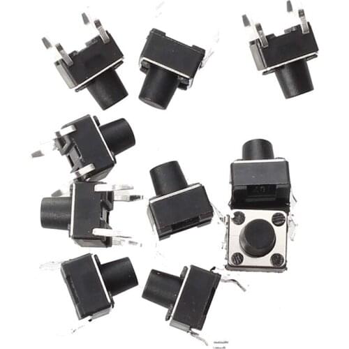 10 Pcs 4 Pins Tactile Round Push Button Switch Momentary Tact