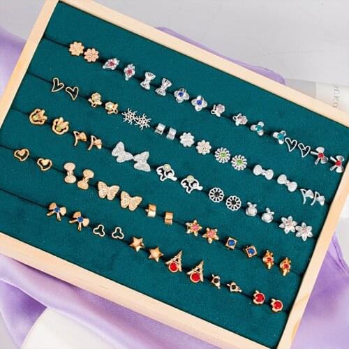 18 Pairs/Set Womens Earrings Set Unique Earrings For Women 2020 Bohemian Fashion Jewelry Geometric Crystal Flowers Stud Earring