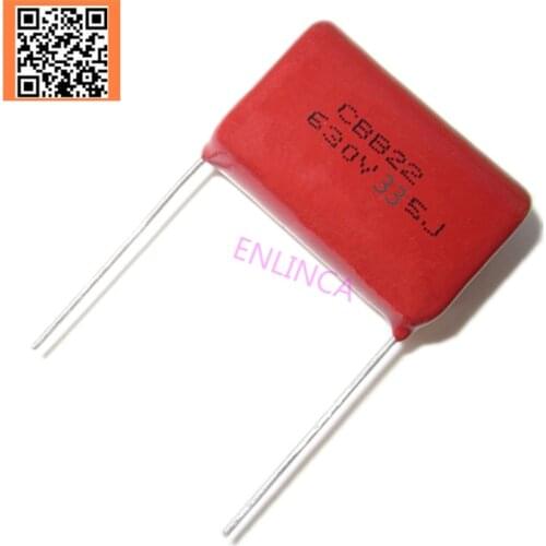 3pcs CBB 630V 3.3UF 335J 5% PITCH 25MM DIP CBB Polypropylene film capacitor