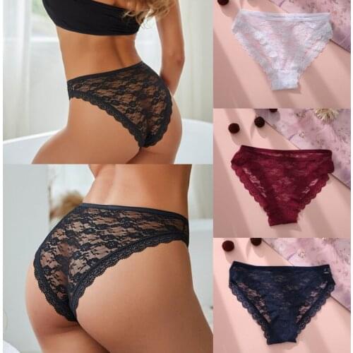 5/10Pcs Lace Panties Women Underpants Underwear Floral Low Waist Briefs Panties Girls Lingerie