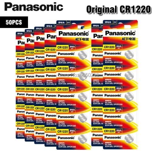 Brand New 50PCS Panasonic CR1220 Coin Cell Button Batteries DL1220 BR1220 ECR1220 LM1220 3V Lithium Battery For PDA MP3 player