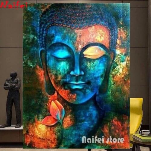 5d Buddha Zen Diamond Paintin Full Round Diamond Embroidery 5d Diy Diamond Mosaic Square Chinese Fengshui Painting Wall Art