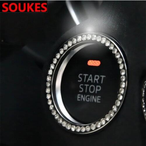 Diamond Car Key Start Button Decorative Ring For Alfa Romeo 159 Kia Ceed Rio Cerato Sportage Subaru Foreste Impreza Saab
