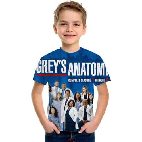 Kids T Shirt Baby Boy Clothes Tops Summer Cartoon Tshirt Children 3D Tees Cartoon Tee Shirt Toddler Girls Greys Anatomy T-shirt