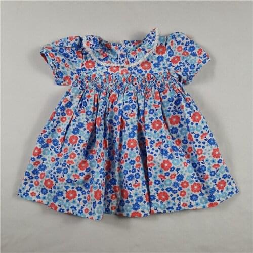 Girls Kids Floral Dresses For 2021Infant Party Doll Smocked Vestidos Dress Princess Wedding Party Boutiques Costumes