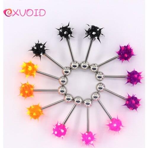 EXVOID 3PCS SM Bondage Sex Toys for Women Flirting Punk Tongue Nail Nose Nail Ring Body Piercing Jewelry Medical Stainless Steel