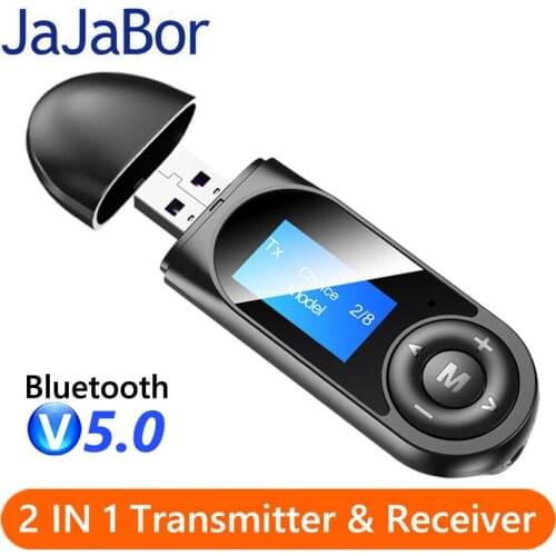 JaJaBor USB Receiver Adapter Bluetooth 5.0 Audio Receiver Transmitter AUX 3.5MM Music Stereo Wireless Adapters for Car TV PC