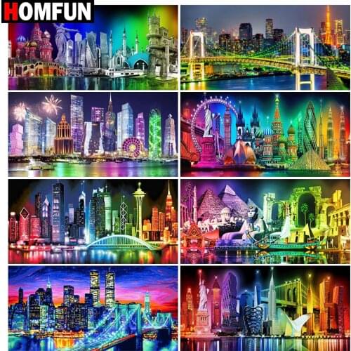 HOMFUN Square Round Drill 5D Diamond Painting Environmental Crafts Full Diamond Embroidery "Egypt impaired color" Home decor