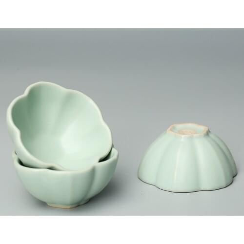 Ceramic Tea Set High-End Tea Cup Kung Fu Tea Cup Ru Ware Tea Cup Ruyao Tea Cup Small Ceramic Cups Ceremonial Cup Bowls Teacups