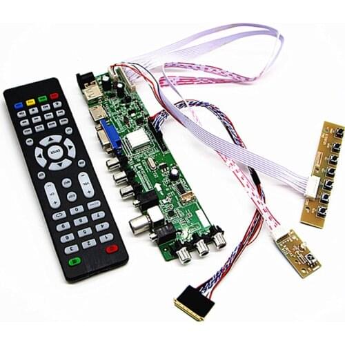 D3663LUA V56 V59 Universal DVB-T LCD Digital TV Driver Board Kit for 13.3 inch 14 inch 15.6 inch 40pin LVDS 1366x768 LCD Screen