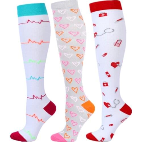 Compression Stockings Knee High Running Sport Socks Cycling Running Varicose Veins Edema Breathable Elastic Socks Drop Shipping