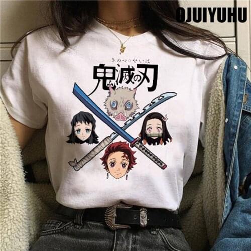 Japanese Anime Demon Slayer Kimetsu No Yaiba T Shirt Women Kawaii Demon Slayer Tshirt Tanjirou Kamado Graphic Tee Female T-shirt
