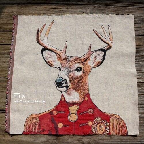 Home Furnishing sofa pillow mat deer Prince fabric positioning jacquard fabric decorative cloth clothes 48*48cm