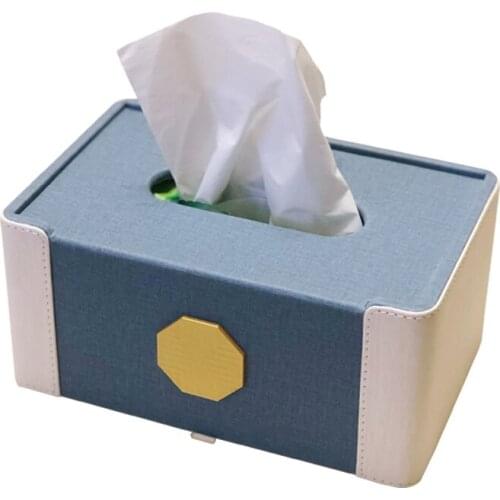 Nordic Napkin Holder Square Tissue Box Container Leather Acrylic Retro Tissue Boxes Paper Papel Tisu Kitchen Items BW50ZJ