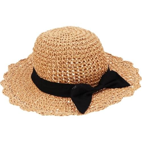 Summer Parent-Child Floppy Straw Hat Mother Baby Beach Sun Summer Hat Wide Brim