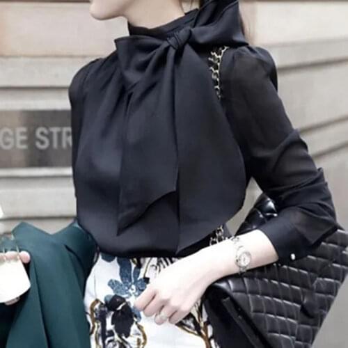 Блузки с бантом Lucyever China At AliExpress