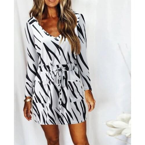 Fashion Womens Dress Lady Long Sleeve Pocket Office Ladies Casual Plaid Check Dot Lace Up Down Top Dresses Vestidos Robe Femme