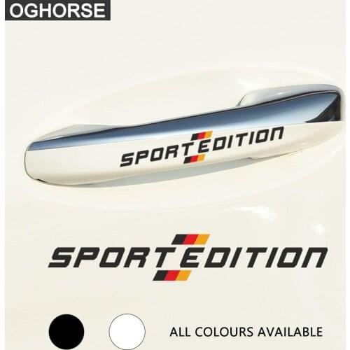 4Pcs Sport Edition Car Door Handle Sticker Decal For Mercedes Benz A C E GLA CLA GLC Class W176 A45 W205 W204 W212 W203 C63 AMG