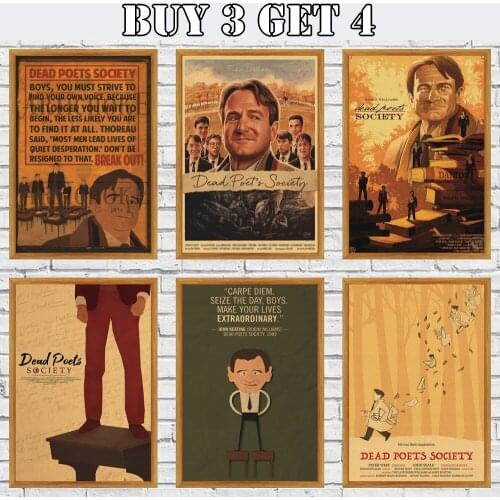 Dead Poets Society Kraft Paper Poster Room Cafe Kraft Paper Wall Stickers