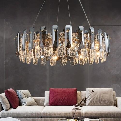 Postmodern Luxury Crystal LED Chandelier Lighting Dining Living Room Hanging Lamp Bedroom Villa Hotel Lobby Home Deco Fixtures