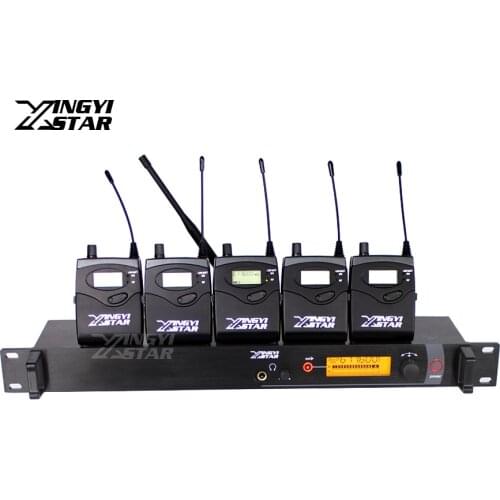 SR2000 Professional Monitoring UHF Wireless In Ear Earphone Stage Monitor System One Transmitter With 5 Receiver Video Recording