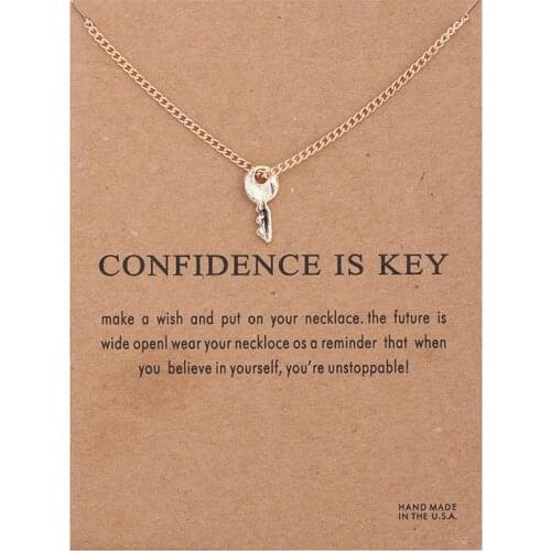 Simple Key Necklace Women Pendant Clavicle Chain Statement Chockers Necklaces Gift Card Collares Mothers Day Gift