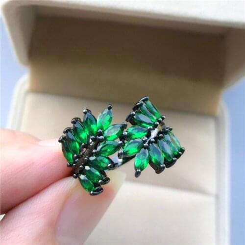 Luxury Bride Geometry Big Engagement Ring Vintage Female Rainbow Crystal Stone Ring Punk 14KT Black Gold Wedding Rings For Women