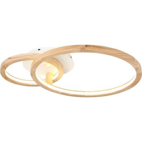 Nordic wooden LED ceiling light modern living room bedroom lamp creative personality round led ceiling lamp