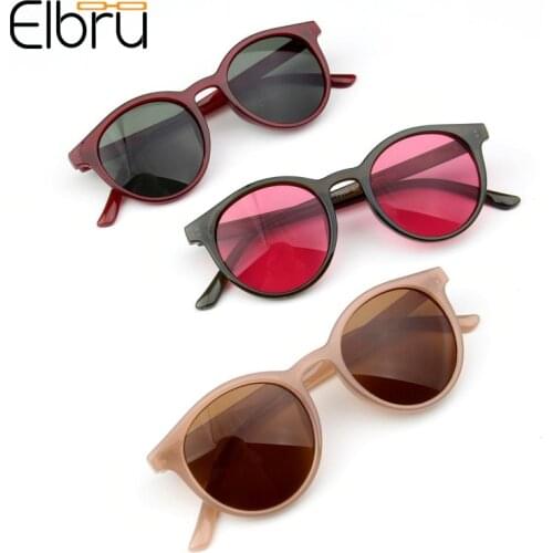 Elbru Fashion Children Sunglasses Ultralight Small Round Resin Lens Glasses Kids Outdoor UV Protection Sunshades For Girls&Boys
