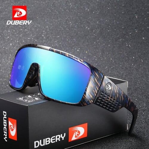DUBERY Sports Goggle Sunglasses UV400 Safety Driving Shades Mirror Oversized Cool Sun Glasses With Free Box
