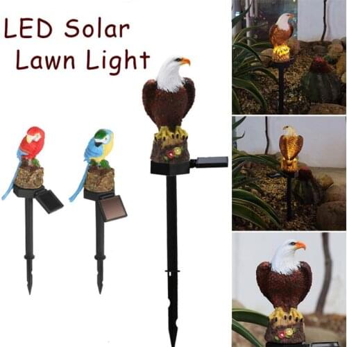 LED Solar Eagle Parrot Lawn Light Outdoor Waterproof Ground Plug Lamp Garden Path Yard Animal Decoration Sensation Lighting HOT