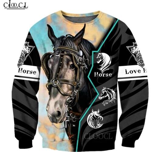 HX Newest Popular Animal Horse 3D Print Men Women Sweatshirt Fashion Hip Hop Long Sleeve Harajuku Tops Drop Shipping