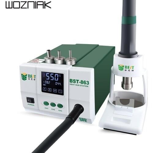 BST-863 Heat Gun Lead-FreeSmart Touch Screen Control Constant Temperature LCD Display Desoldering Station 1200W Big Power