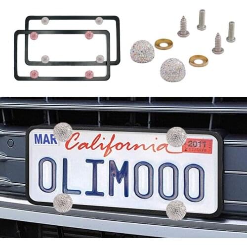 Car License Plate Screws Bling Bling License Plate Frame Screw Cap Anti-theft Fixing Screw for Car License Plate Frame