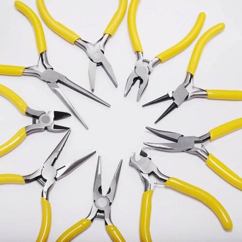Yellow handle anti-slip splicing and fixing Jewelry Pliers Tools & Equipment Kit for DIY Jewellery Making Handmade Accessories