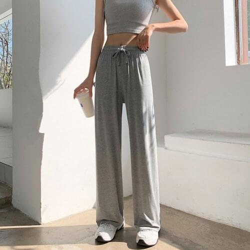 Autumn Summer Femme Ladies Office Trousers Women Y2k High Waist Pants Pockets Female Pleated Wide Leg Pants Solid calça feminina