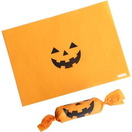 1000pcs Halloween wrapping paper candy packaging party favors gift diy packages orange/black 2 color choice