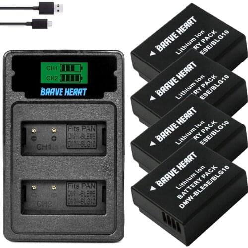 2pc DMW-BLG10 DMW BLG10 BLG10e BP-DC15 BPDC15 Camera Battery +LCD Charger for Panasonic LUMIX GF5 GF6 GX7 LX100 GX80 GX85