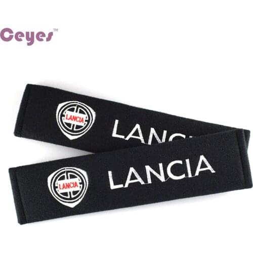2pcs Car Styling Auto Seat Belt Cover Emblems Shoulder Sticker Pads Case For Fiat Lancia Seatbelt Interior Decor Accessories